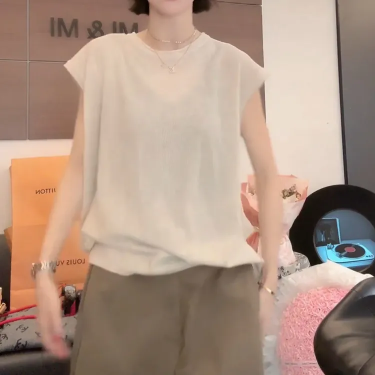 2025夏季新款时尚休闲气质百搭显瘦凉针织上衣LK2504119