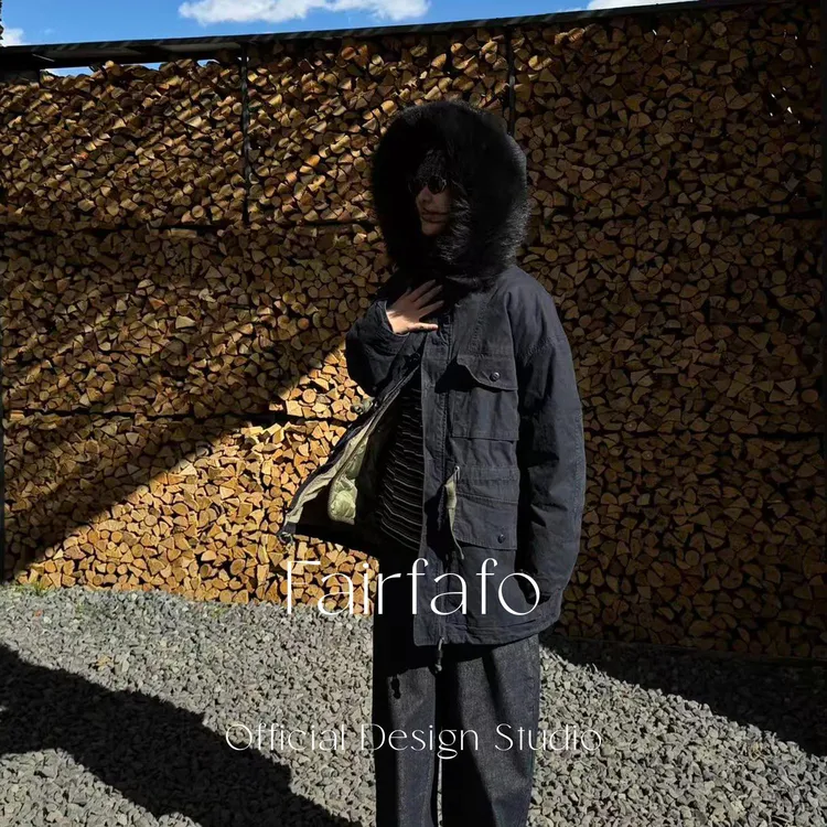 【两件套羽绒工装外套】YR511F0020重工高级感户外保暖连帽羽绒外套