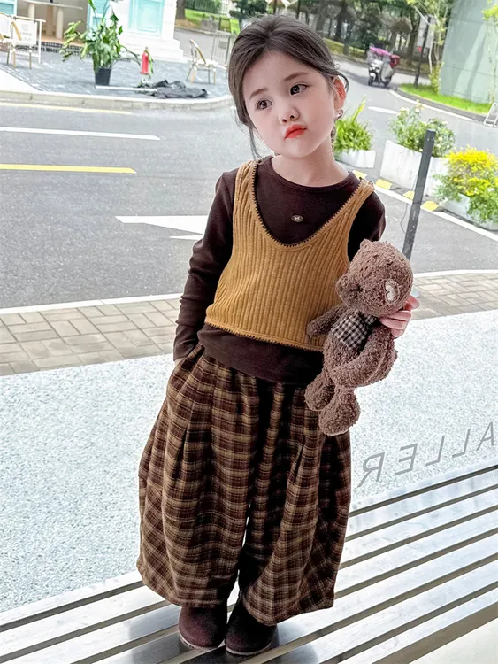 女童秋装套装2025新款时尚洋气时髦儿童女宝超好看三件套韩系穿搭