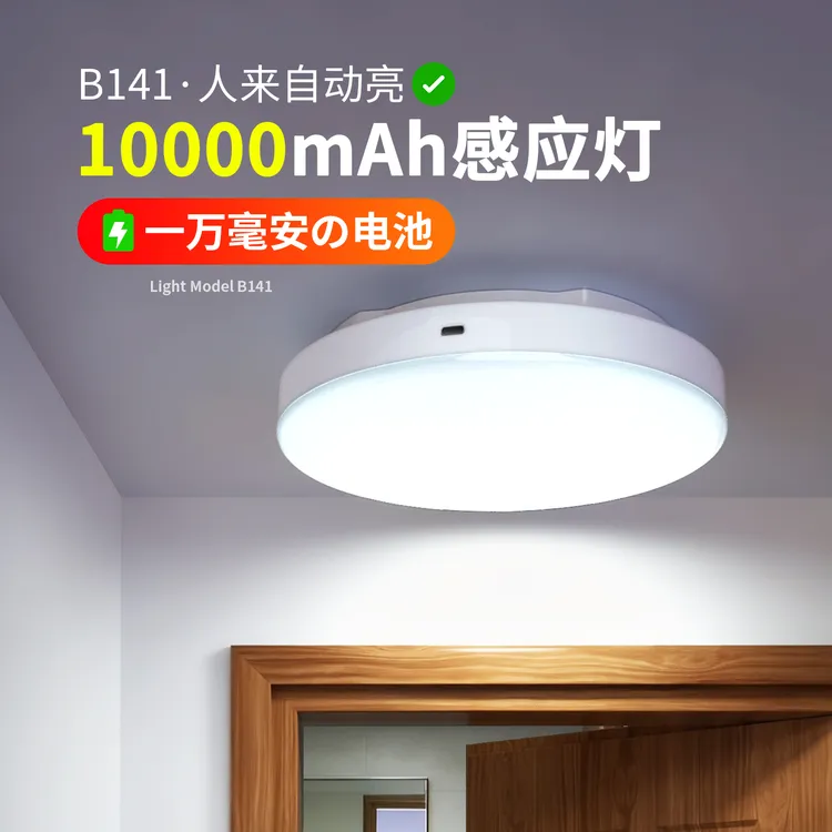 过道走廊用吸顶灯阳台走廊楼梯间免布线充电长续航雷达人体感应灯