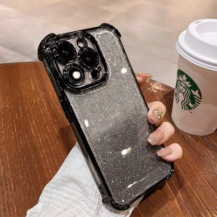 四色纯壳适用于苹果15华为/oppo/vivo小米iPhone16电镀防摔手机壳