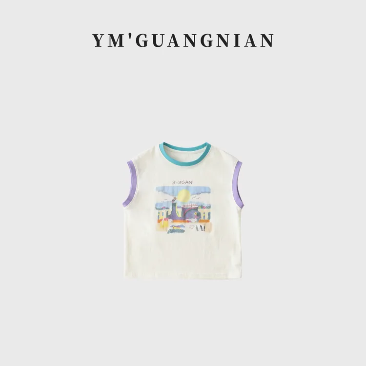 【幼棉光年】夏季男童无袖卡通运动印花背心1221103