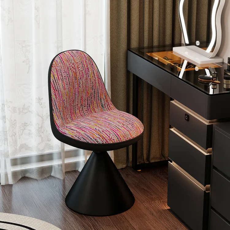 卧室轻奢化妆椅子意式高级化妆凳可旋转靠背梳妆台凳美甲椅罗比椅