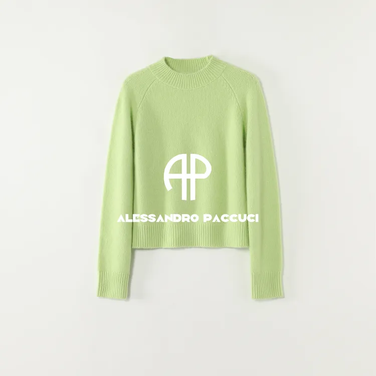 AP洛哥53305ST【果味奶酪】山羊绒+桑蚕丝圆领多色修身百搭套头衫