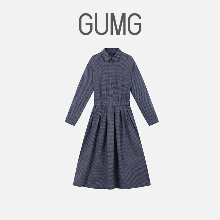 【女装优选】GUMG-法系温柔感文艺格子连衣裙GM20022