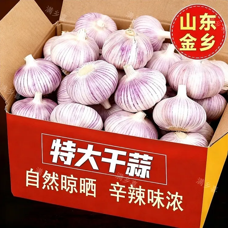 【3斤大蒜特价卖一波】新干蒜山东农家干大蒜紫白皮大蒜头便宜干蒜