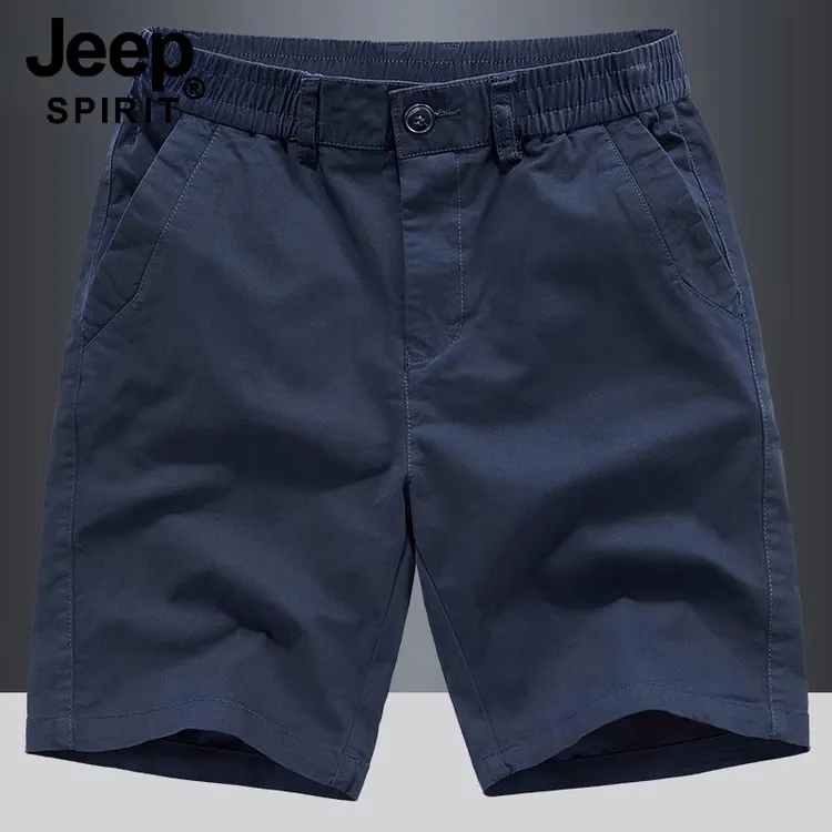 JEEP SPIRIT吉普夏季休闲短裤男宽松弹力薄款透气简约大码五分裤