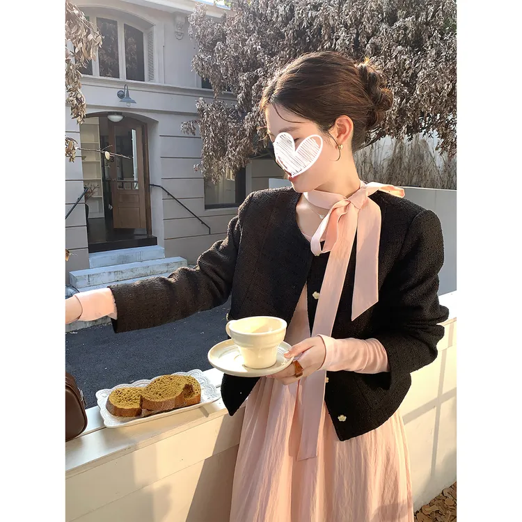 短款小香风外套女 2025秋季单排扣复古法式气质百搭上衣