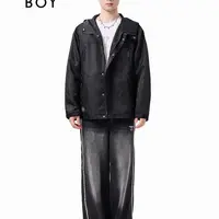 BOYLONDON秋季男女同款潮牌防水户外出行连帽夹克外套N23901