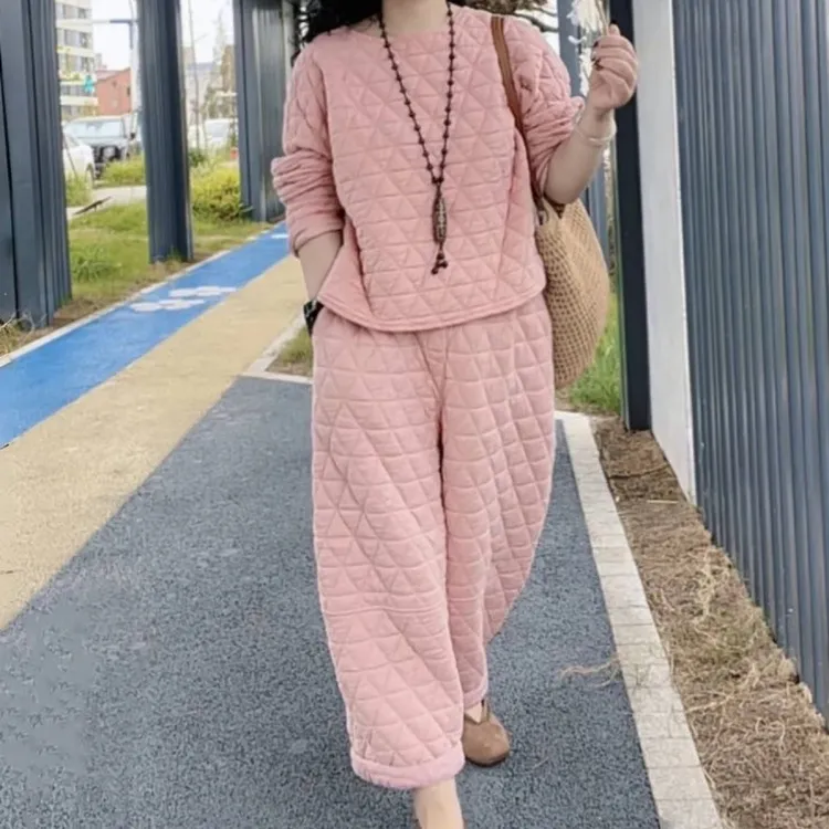 Y秋冬季女立领长袖时尚百搭休闲潮流可外穿舒适女装套装