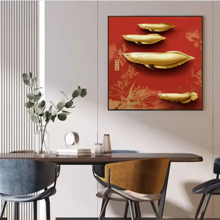 【四时如意】美好寓意挂画餐厅画电表箱遮挡画客厅喜庆沙发画双11