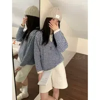 广州十三行爆款高端货条纹针织毛衣早秋新款长袖高级感上衣