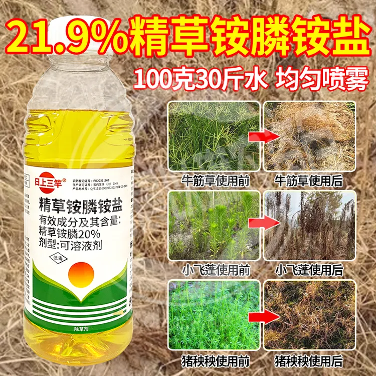 21.9%精草铵膦铵盐 高含量除草剂果园牛筋草恶性杂草强力烂根农药