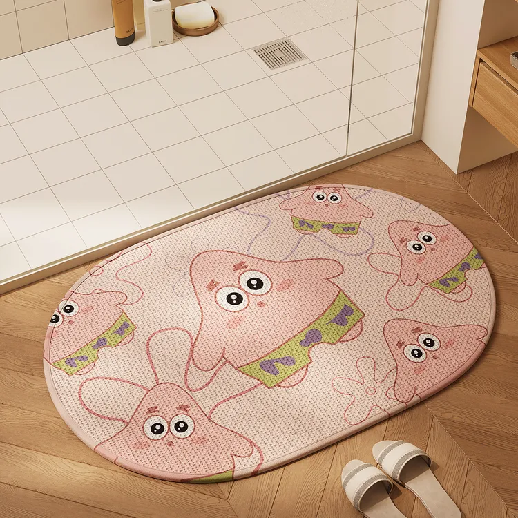 浴室防滑垫厕所门口吸水速干吸水擦脚地毯耐磨耐脏卡通卫生间地垫