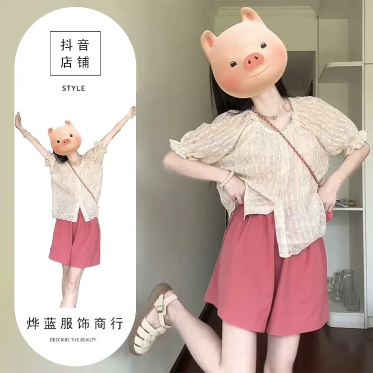 小个子巨好看的套装女2025夏季一整套ootd穿搭减龄衬衫短裤两件套