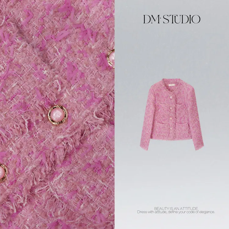 DEDM•STUDIO/秋冬重工粗花呢90白鸭绒小香外套2510WT/29232-2  