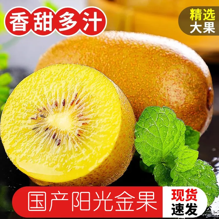 阳光金果国产黄心猕猴桃金奇异果新鲜水果应季时令生鲜果园现摘香