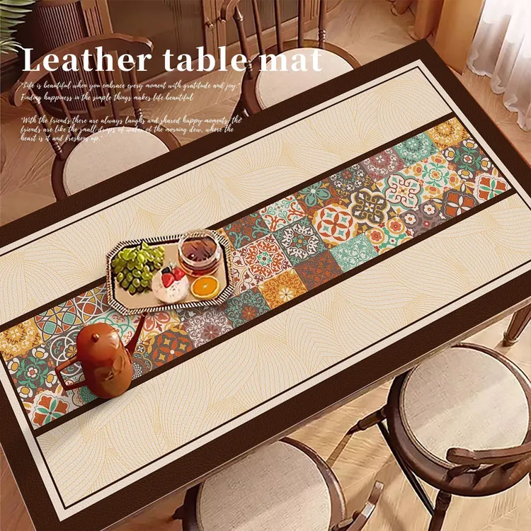美式复古餐桌垫免洗防水防油防烫茶几垫轻奢高级感台布桌垫保护垫