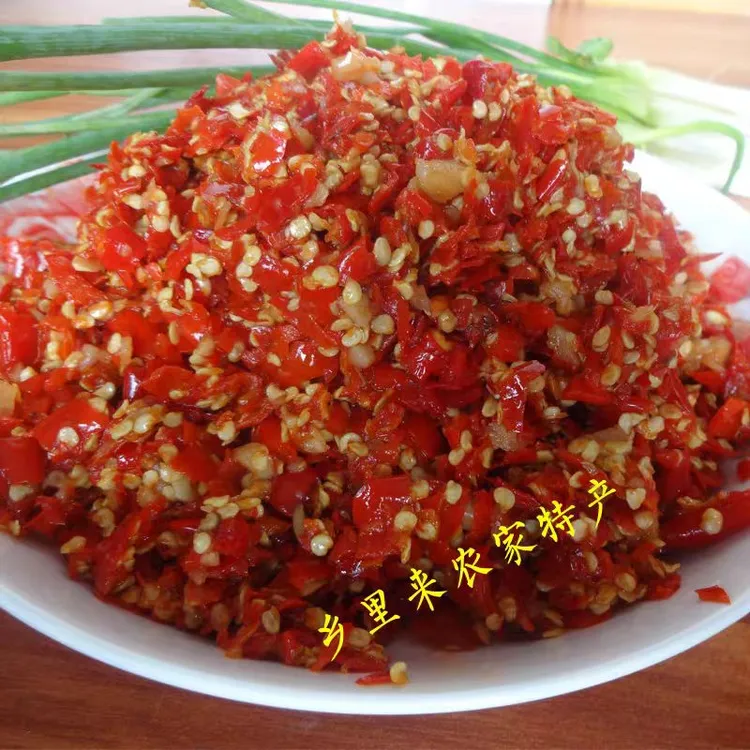湖南特色农家正宗手工剁辣椒中辣特辣炒菜下饭