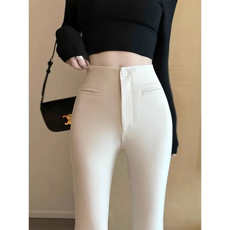 微喇叭西装裤女2025早秋款新款高腰显瘦长裤高级感垂感休闲马蹄裤