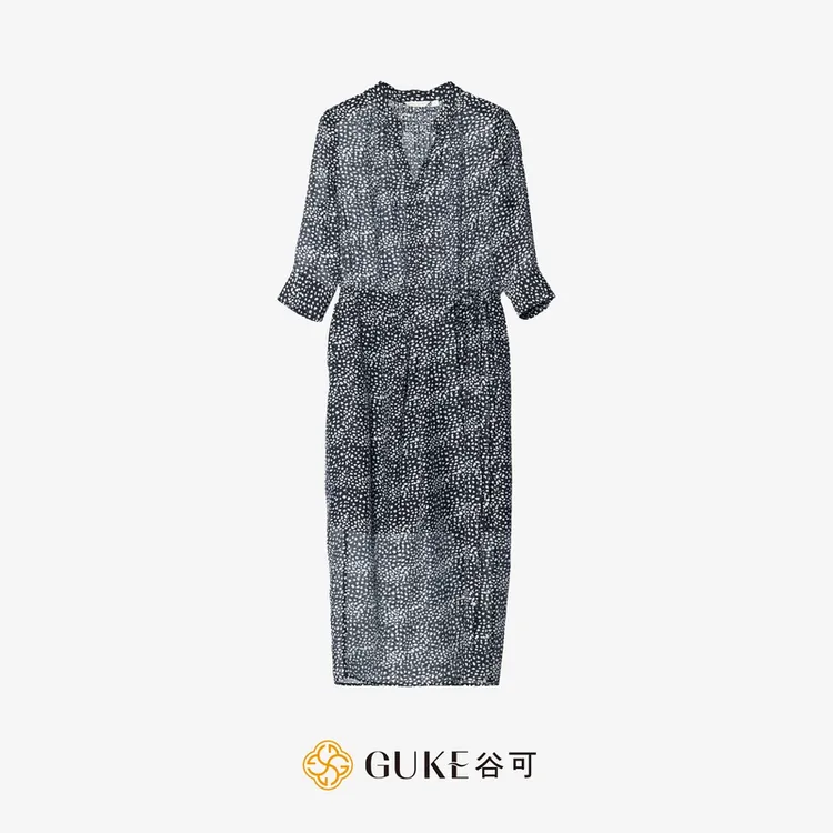 GKE/谷可LQ1180时尚休闲印花连衣裙夏季