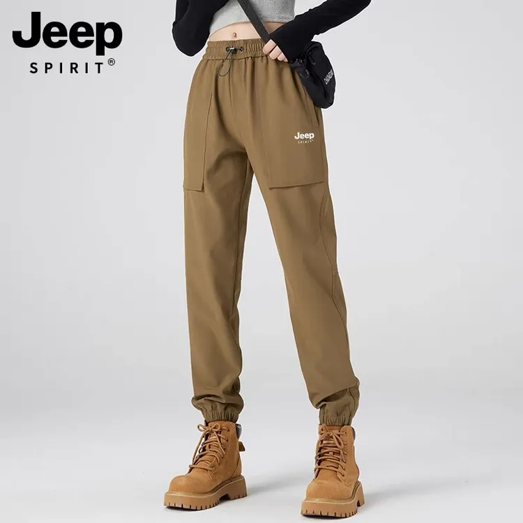 JEEP SPIRIT软壳冲锋裤女款运动裤子秋款户外防风防水登山工装裤