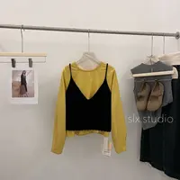 slx@ 18390 吊带衬衣两件套