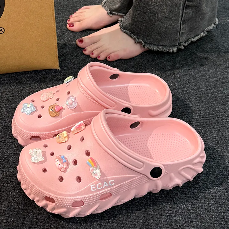 夏季洞洞鞋2025新款透气防滑沙滩凉拖男女通用软底户外情侣凉拖鞋