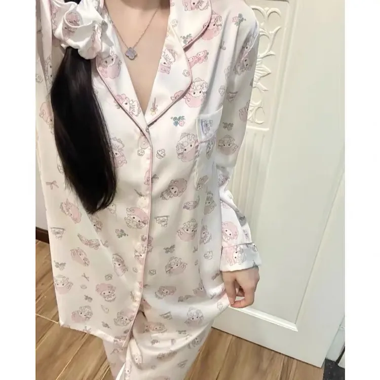 【冰丝美乐蒂】加肥加大260斤可穿睡衣女卡通印花高级感长袖家居服