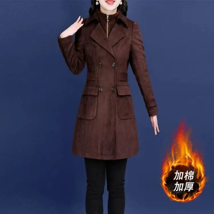 【棉服】冬季新款气质时尚大气休闲加厚保暖中长款女棉服外套