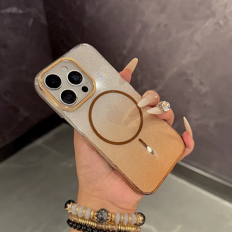 高级感渐变磁吸适用苹果16promax手机壳15新款iPhone14简约12/17
