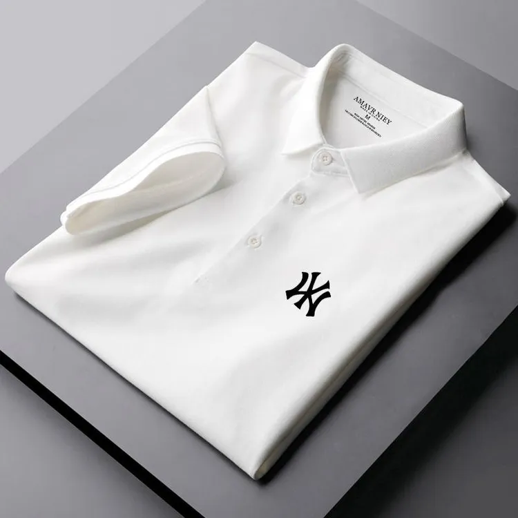 夏季白色polo衫男短袖t恤大码时尚韩版男装百搭休闲翻领纯男上衣