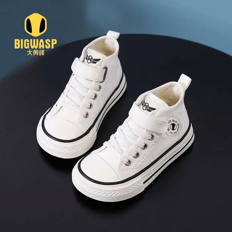 大黄蜂儿童帆布鞋女孩2025春秋季男童帆布鞋女童百搭休闲鞋软底鞋