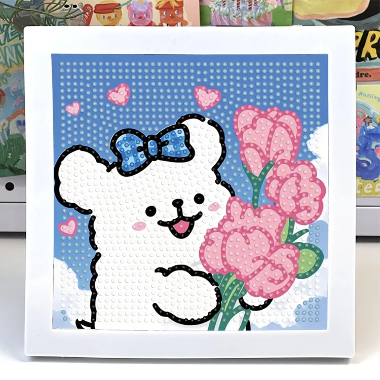 线条小狗diy钻石画手工制作粘贴学生卡通动漫儿童男孩女孩摆台画