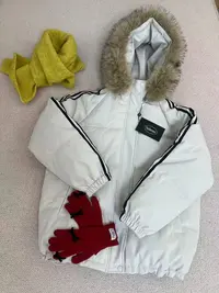 白色棉服女冬季中长款宽松显瘦棉服2025新款设计外套加厚（025-N）