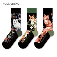 三双装ROLA SWEND 秋冬棉袜透气轻奢法式动物男女同款袜子277