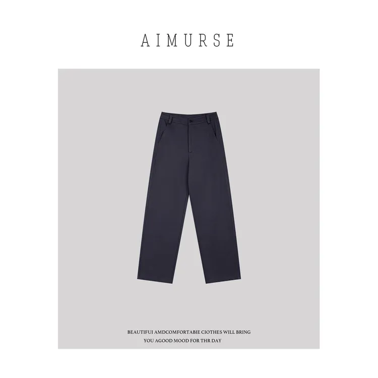AIMURSE【精致简约】小众设计师 秋冬舒适简约百搭休闲裤 AM80023