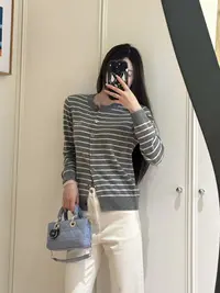 Madge Margaret 针织羊绒圆领纽扣开衫显瘦毛衣外套