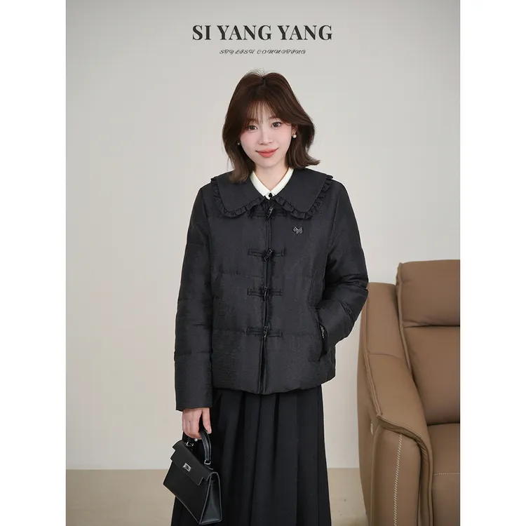 斯洋洋SIYANG冬季保暖翻领亲肤舒适百搭通勤羽绒服YR511A074SYY