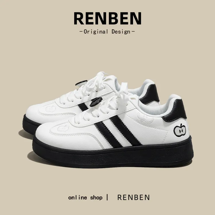 人本明星同款百搭轻奢德训鞋女款2025爆款苹果学生时尚板鞋55627