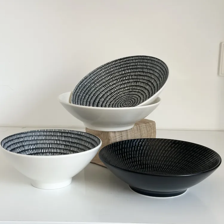 陆家德化陶瓷更高端五星级酒店餐具精致家用特别好看的汤面沙拉碗