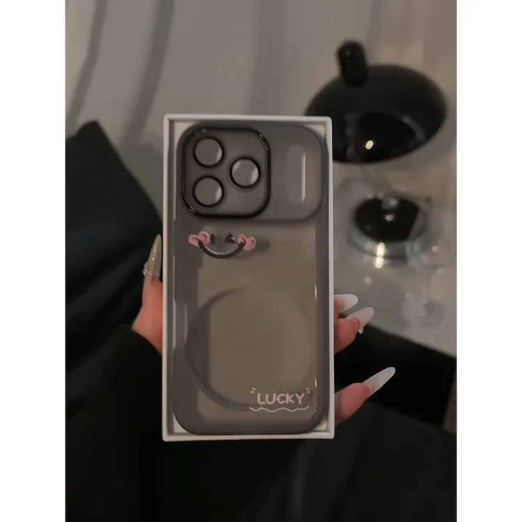 爱心笑脸适用苹果17pro手机壳16金属镜框华为p70荣耀oppo小米vivo