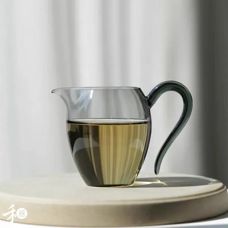 禾器耐热大容量高档绮彩加厚稳重淡然公道杯手工分茶大号玻璃烟灰