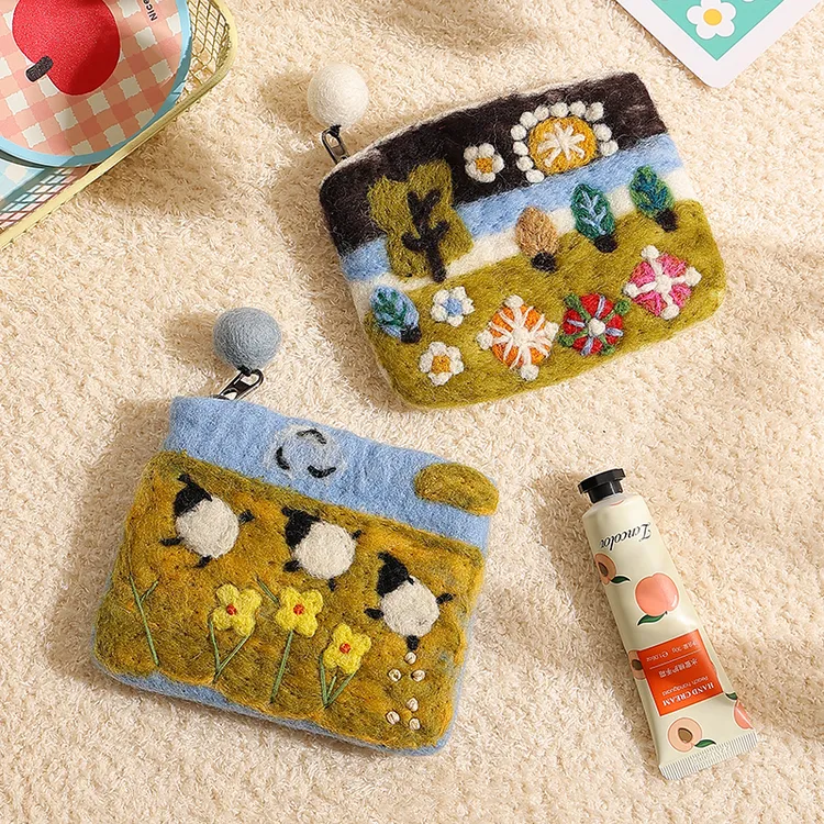 尼泊尔羊毛毡包零钱包迷你小包创意个性公交卡包证件收纳包高颜值