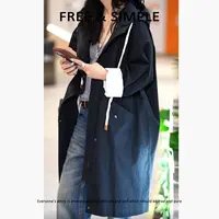 Free&Simple-'女主角‘早秋款街头范个性中长款连帽风衣-A8818