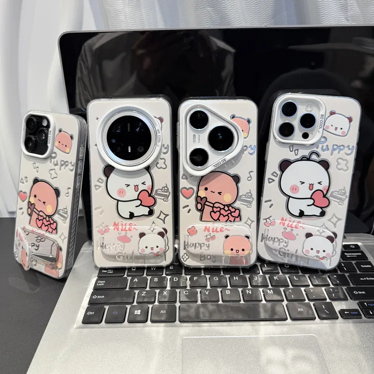 卡通一二布布支架适用苹果/华为/荣耀/OPPO/VIVO/小米手机壳防摔