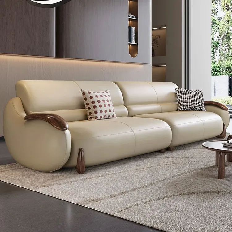 眷巢木业进口乌金木沙发牛皮沙发别墅新中式客厅现代简约大小户型