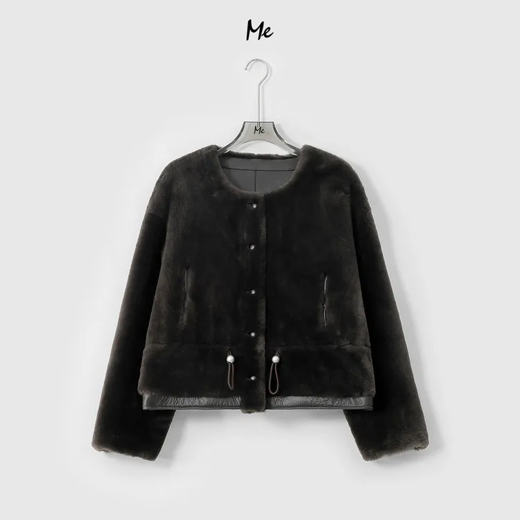 ME【开曼皮草】澳洲进口美利奴皮毛一体御寒保暖皮草外套MESA5180