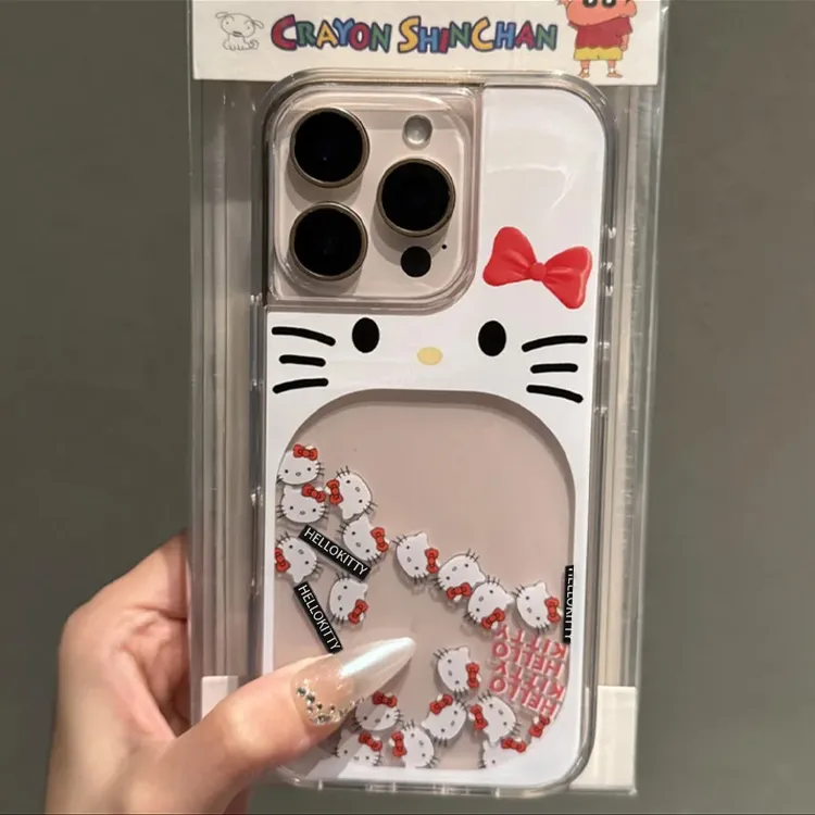 BANCA大嘴kitty猫流沙适用16苹果15手机壳iPhone14/13/12promax女