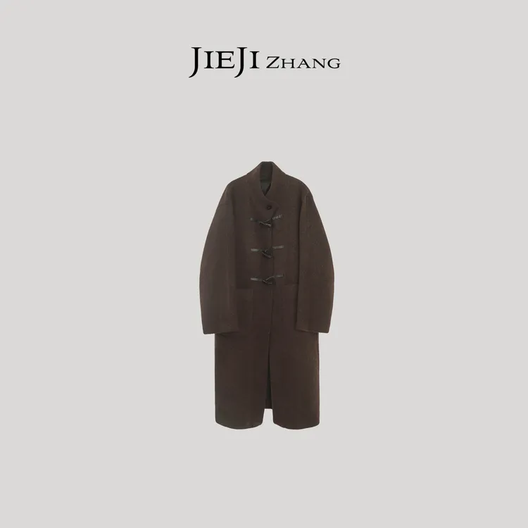 【JIEJI ZHANG】羊毛混纺高级定制秋冬时尚百搭大衣351342